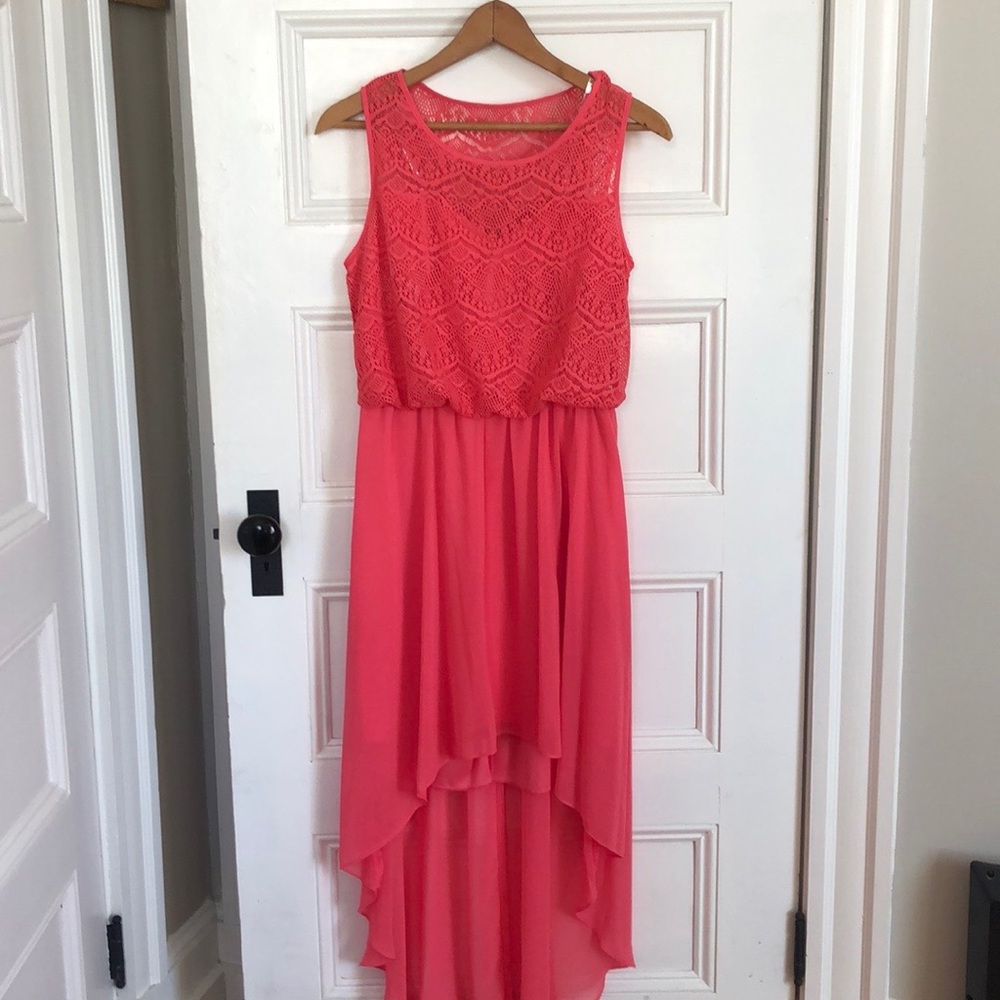 Fun and flowing coral dress